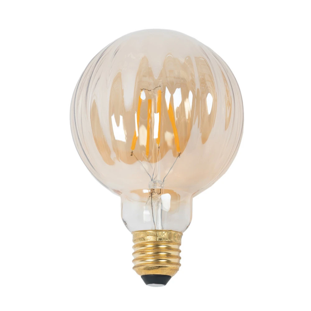 E27 3,8 W LED G95 2 700 K 340 lm rainures ambre x5