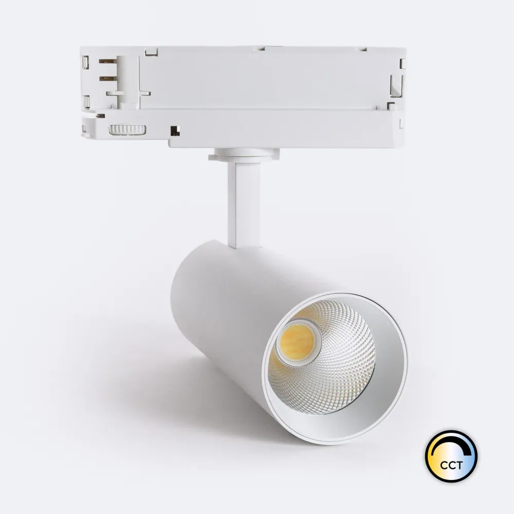 Projecteur LED pour rail triphasé 20W Carlo CCT couleur blanche