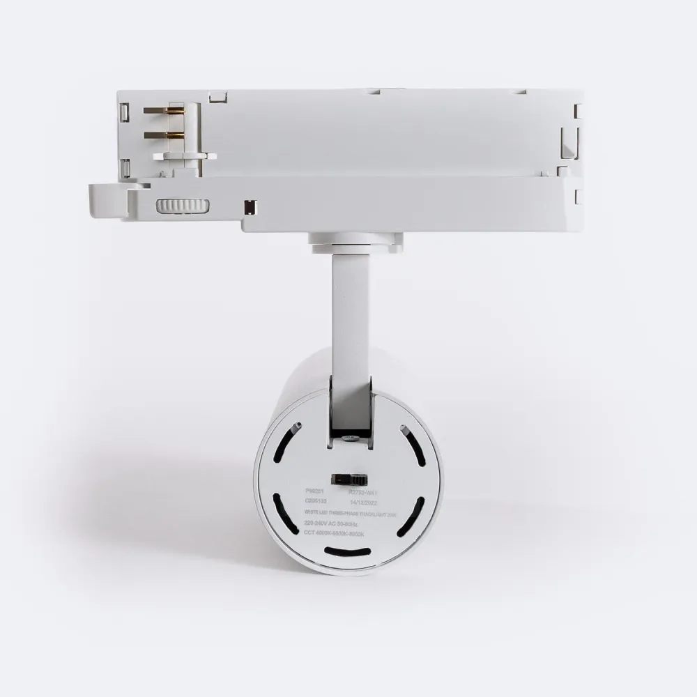 Projecteur LED pour rail triphasé 20W Carlo CCT couleur blanche