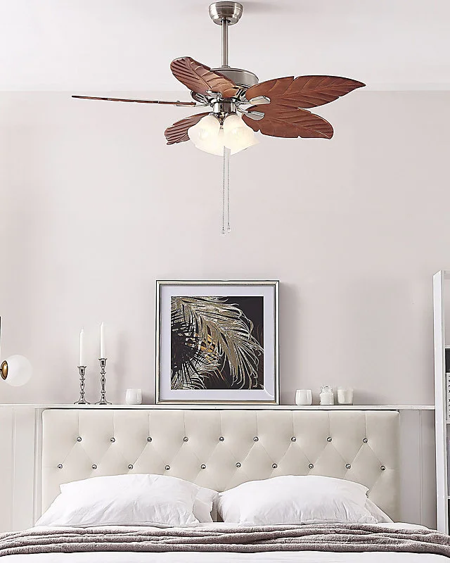 Design Moderne Ventilateur de plafond avec lampe GILA Argenté