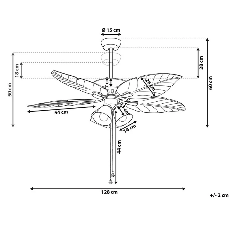 Design Moderne Ventilateur de plafond avec lampe GILA Argenté