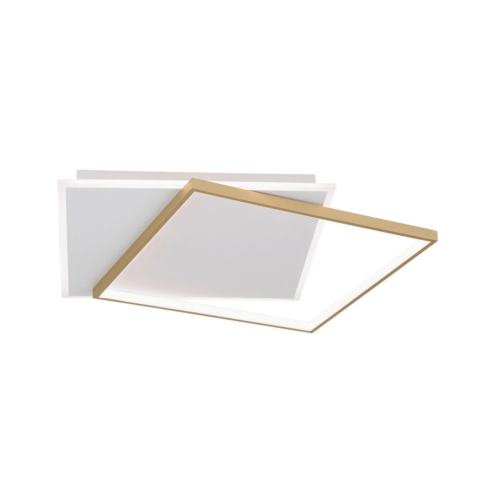 Plafonnier LED Emanuel, blanc/doré avec Variateur de Vitesse