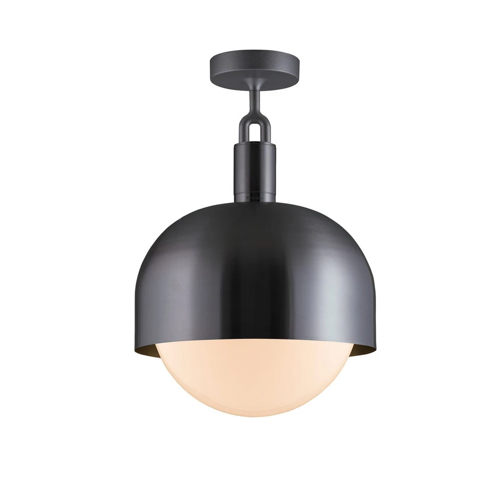 Plaquette LED Buster + Punch Forked plafond Gunmetal/opal Ø 34cm