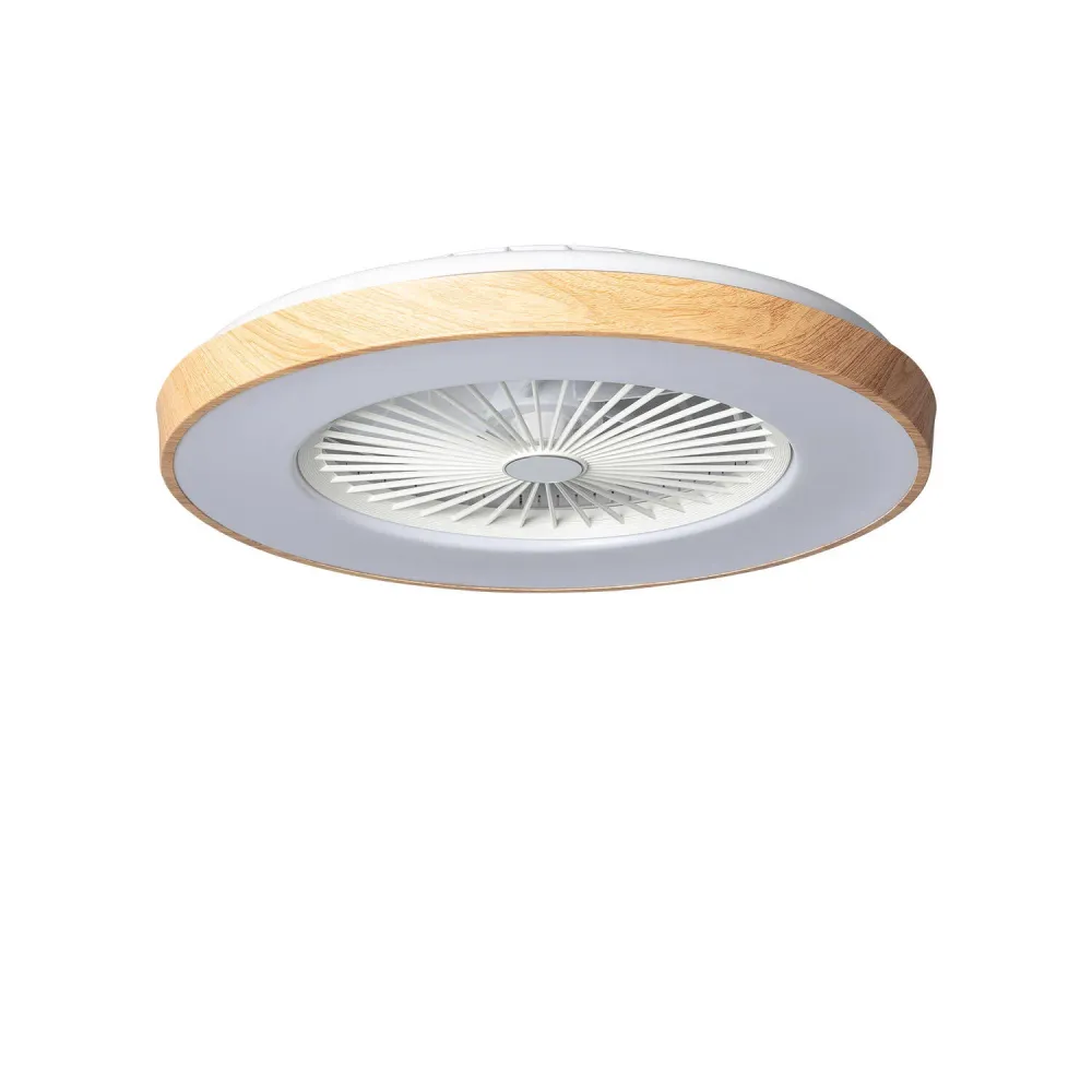 Ventilateur plafond bois 58cm moteur ordinaire continu silencieux Dhalia
