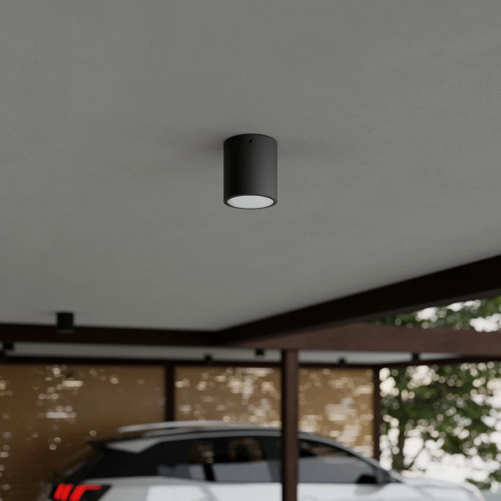 Projecteur à détection Spot de plafond LED Meret pour l'extérieur, IP54