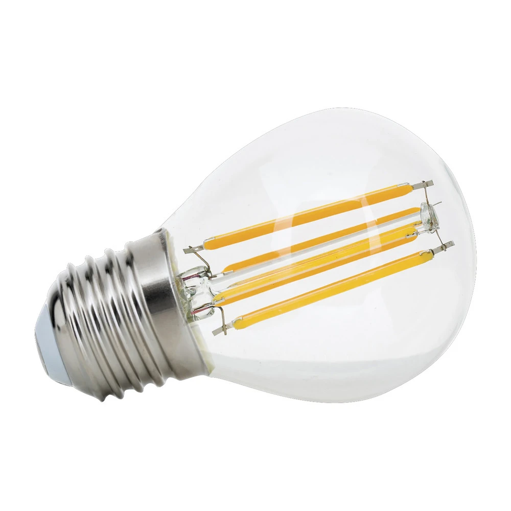 Ampoule LED E27 G45 4,5 W fil transparent 827 adouci
