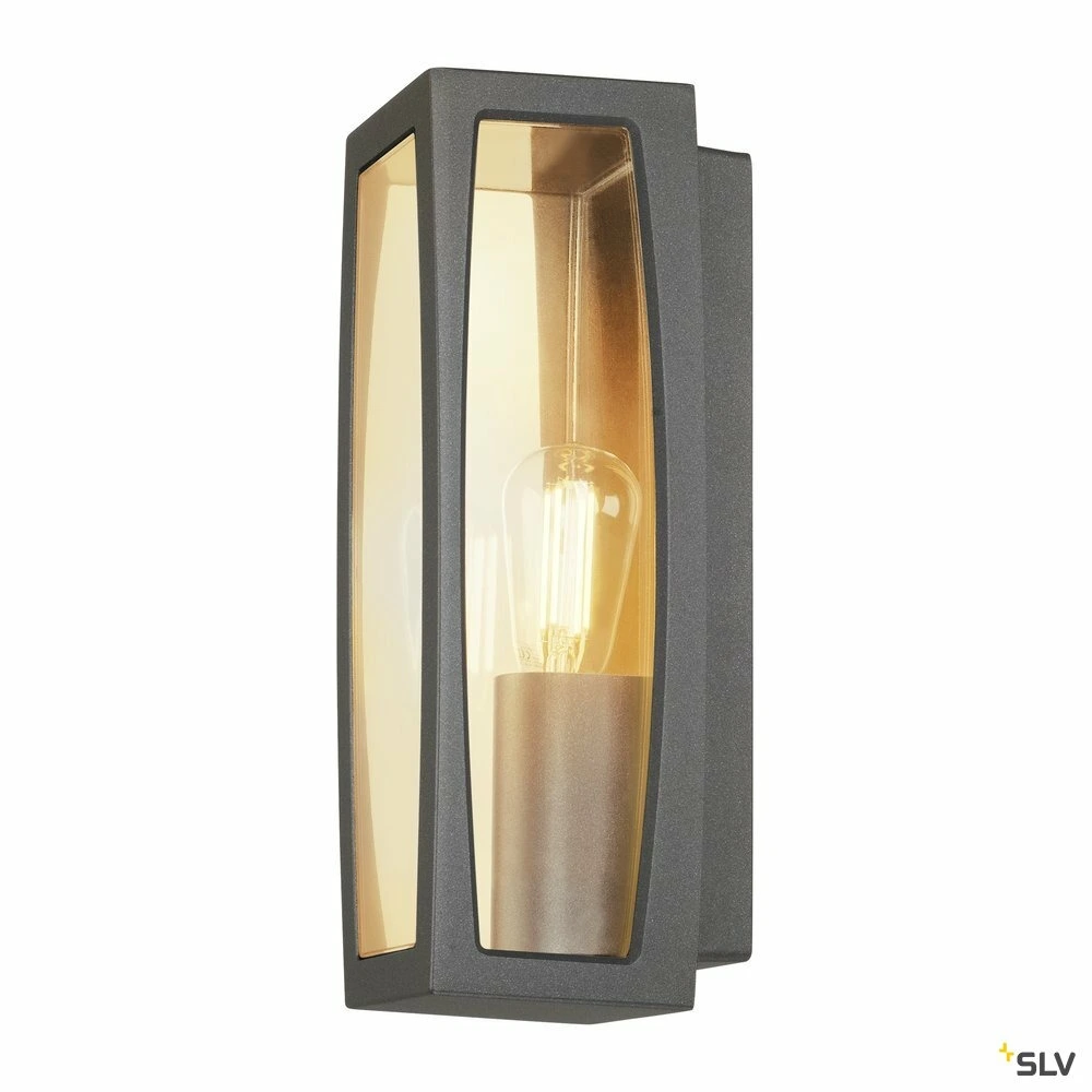 Applique extérieure meridian box, diffuseur transparent/anthracite, e27, 25w ma