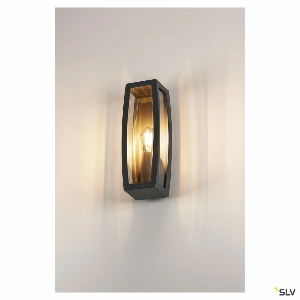 Applique extérieure meridian box, diffuseur transparent/anthracite, e27, 25w ma