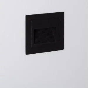 Balise LED Extérieure 3W Encastrable au Mur Carée Wabi Noire Blanc Ardent 2700K
