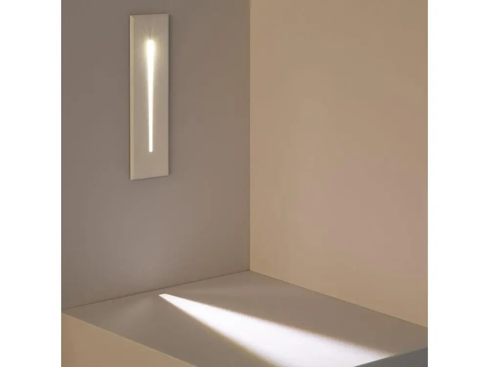 Balise LED Extérieure 3W Encastrable au Mur Rectangulaire Linéaire Wabi Blanche Blanc Neutre 4000K