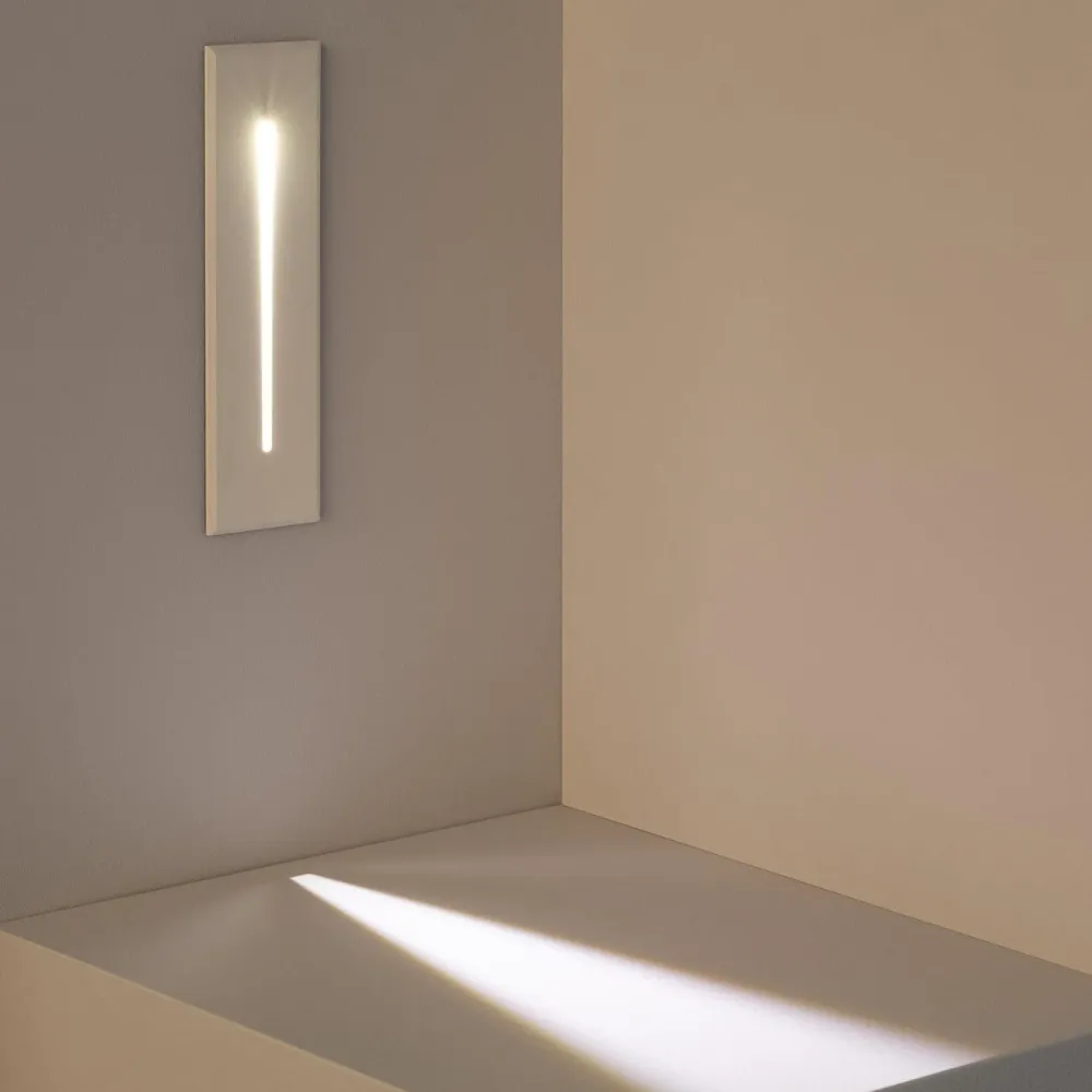 Balise murale LED extérieure 3W encastrable, linéaire, modèle Wabi, couleur blanche