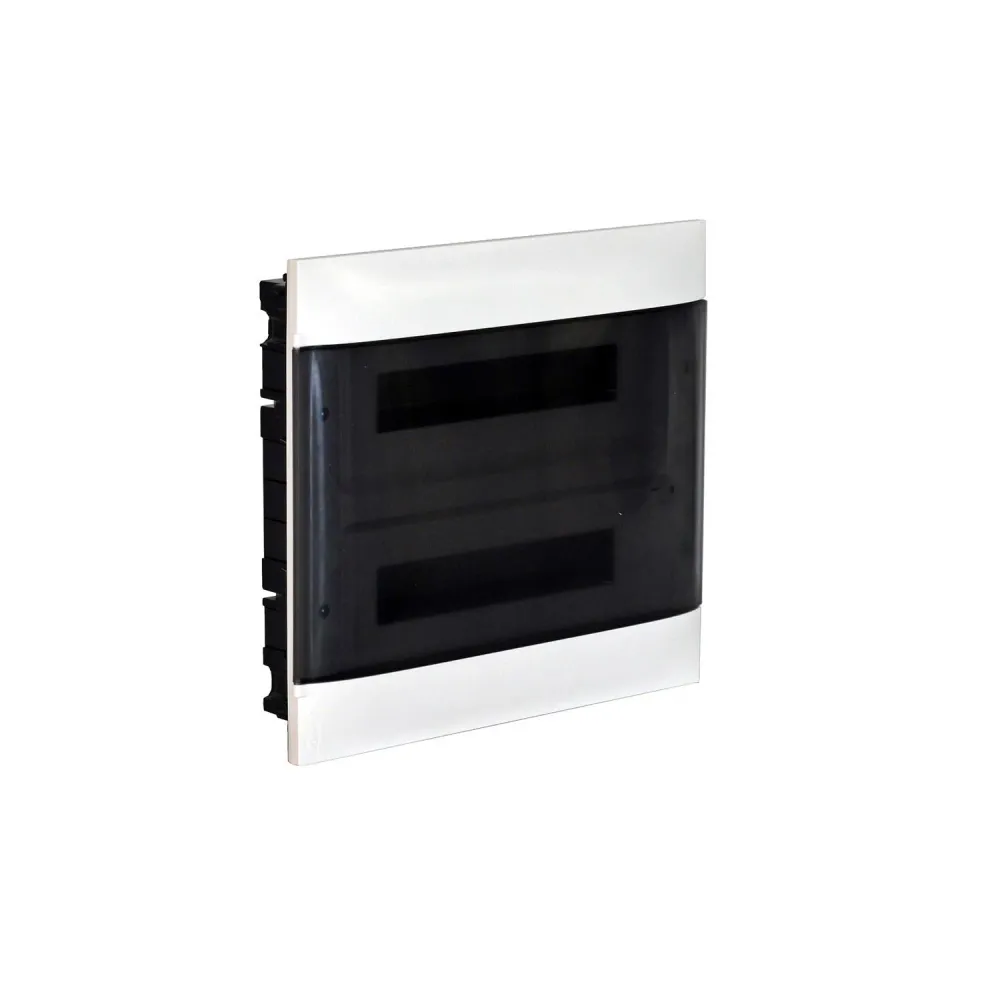 Boîtier encastrable Practibox S pour cloisons préfabriquées, porte claire, 1x18 modules, LED LEGRAND 137077