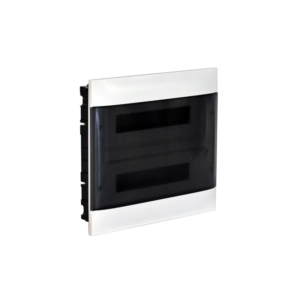 Boîtier encastrable Practibox S pour cloisons préfabriquées, porte claire, 1x18 modules, LED LEGRAND 137077