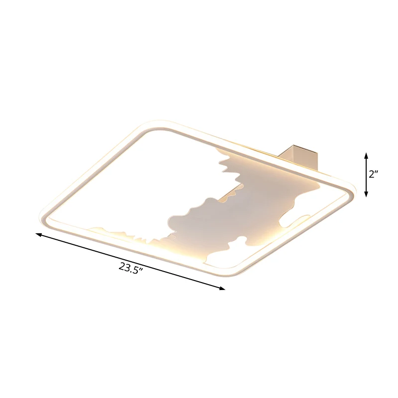 Éclairage carré encastré Art déco en métal LED, éclairage de plafond blanc en lumière blanche/chaude, 16,5"/19,5"/23,5" de...