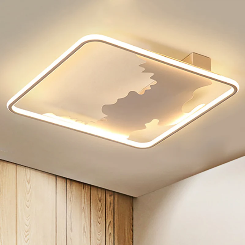 Éclairage carré encastré Art déco en métal LED, éclairage de plafond blanc en lumière blanche/chaude, 16,5"/19,5"/23,5" de...