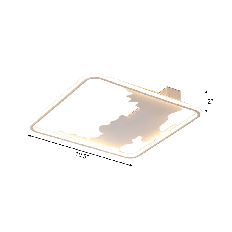 Éclairage carré encastré Art déco en métal LED, éclairage de plafond blanc en lumière blanche/chaude, 16,5"/19,5"/23,5" de...