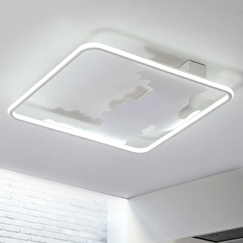 Éclairage carré encastré Art déco en métal LED, éclairage de plafond blanc en lumière blanche/chaude, 16,5"/19,5"/23,5" de...