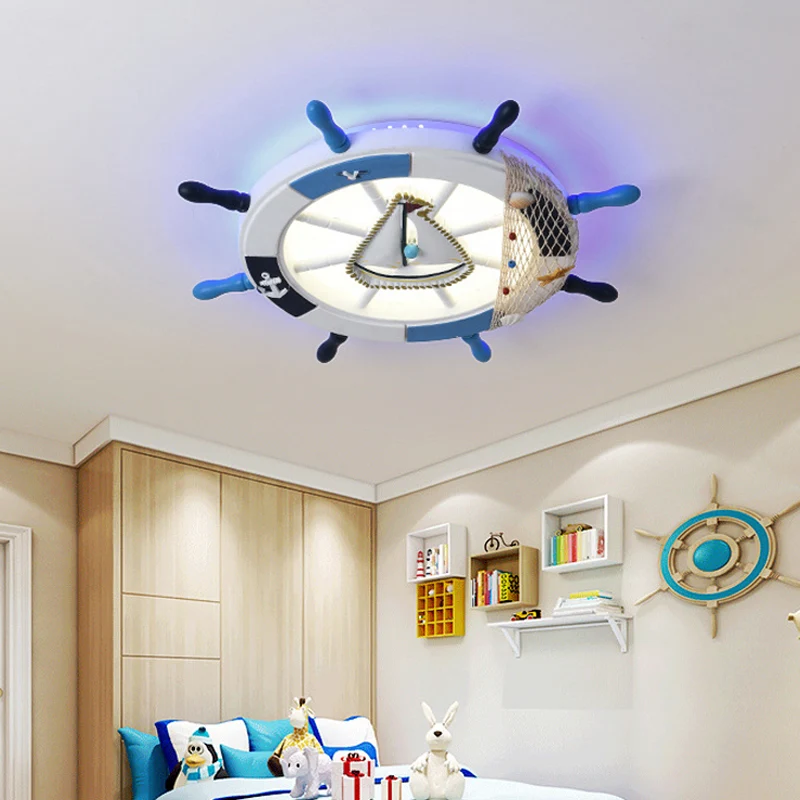 Éclairage encastré de gouvernail en bois Style moderniste Éclairage de plafond bleu LED en lumière chaude/blanche pour les...