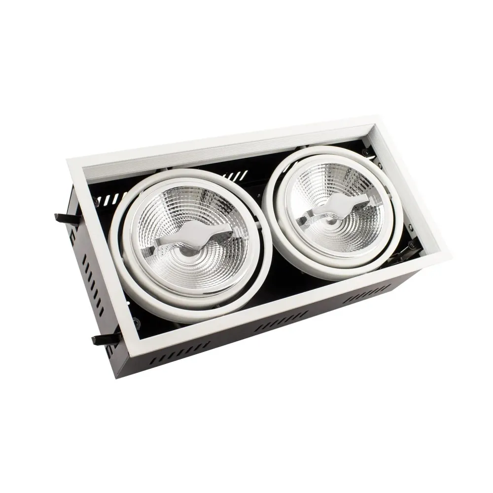Éclairage encastré LED 30W ajustable AR111 Kardan découpe 325x165 mm