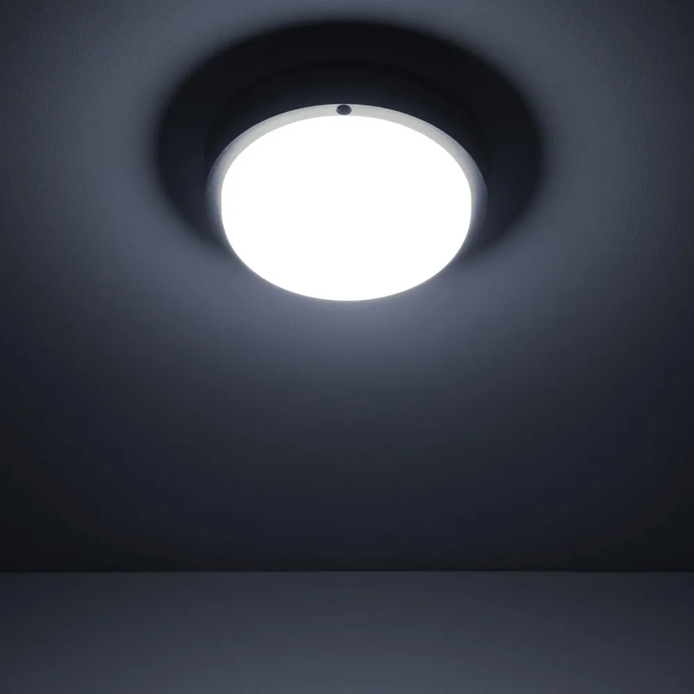 Éclairage extérieur LED rond de 15W couleur noire, IP65, diamètre 155 mm