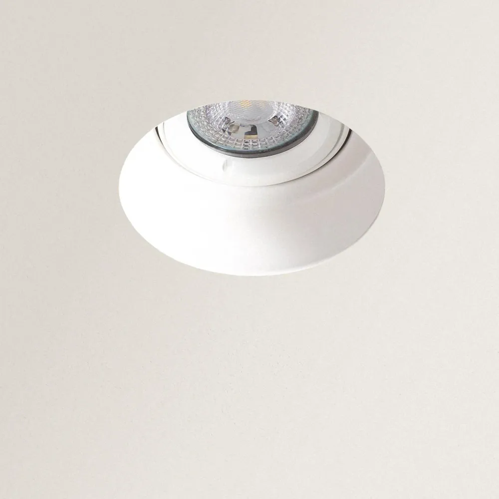 Colerette Plâtre Ronde Encastrement Trimless pour LED GU10 Ø 90 mm Ajustable
