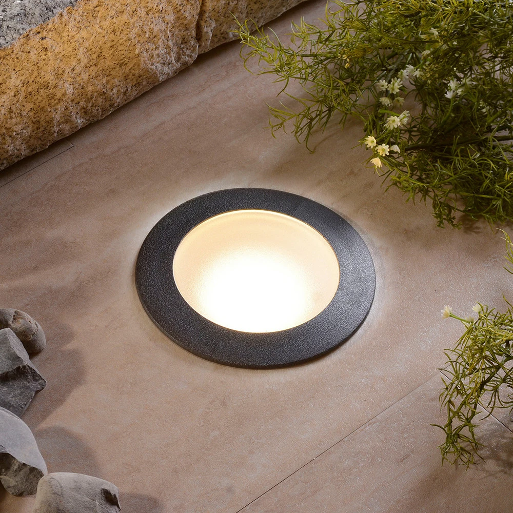 Lampe encastrable sol Ceci 160 ronde noire 10W CCT