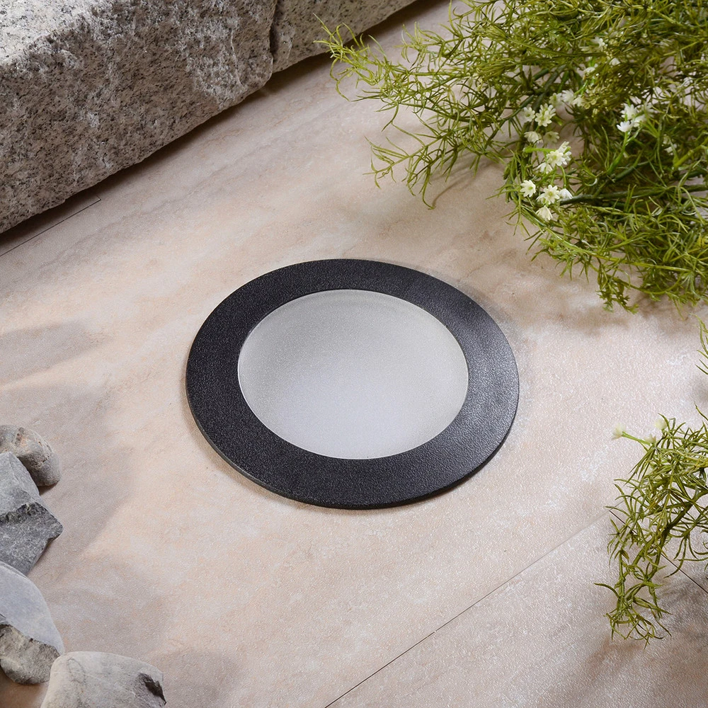 Lampe encastrable sol Ceci 160 ronde noire 10W CCT