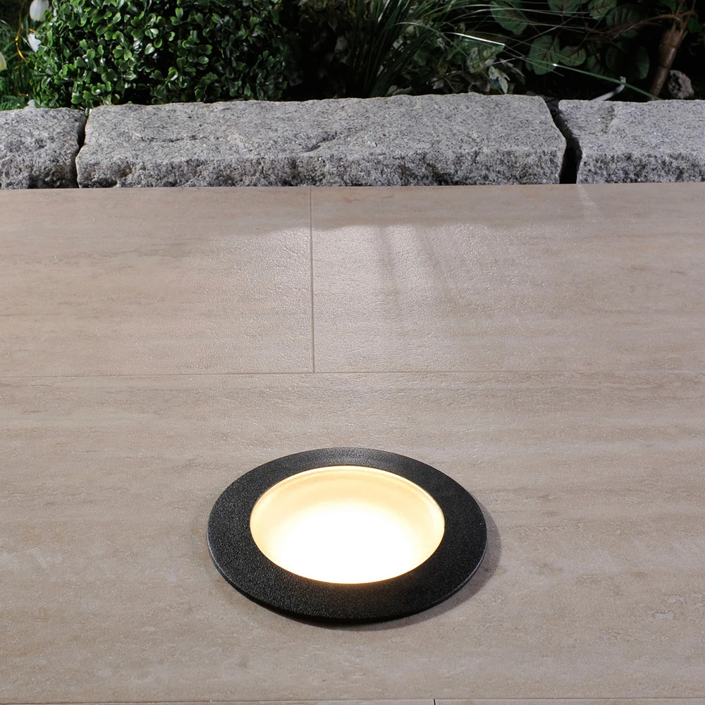 Lampe encastrable sol Ceci 160 ronde noire 10W CCT