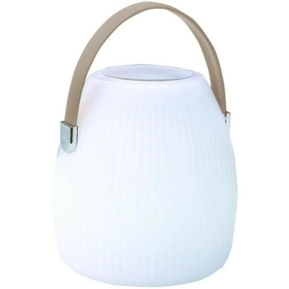 Lampe enceinte bluetooth sans fil - - portatif may play - h23 cm - led blanc et multicolore dimmable