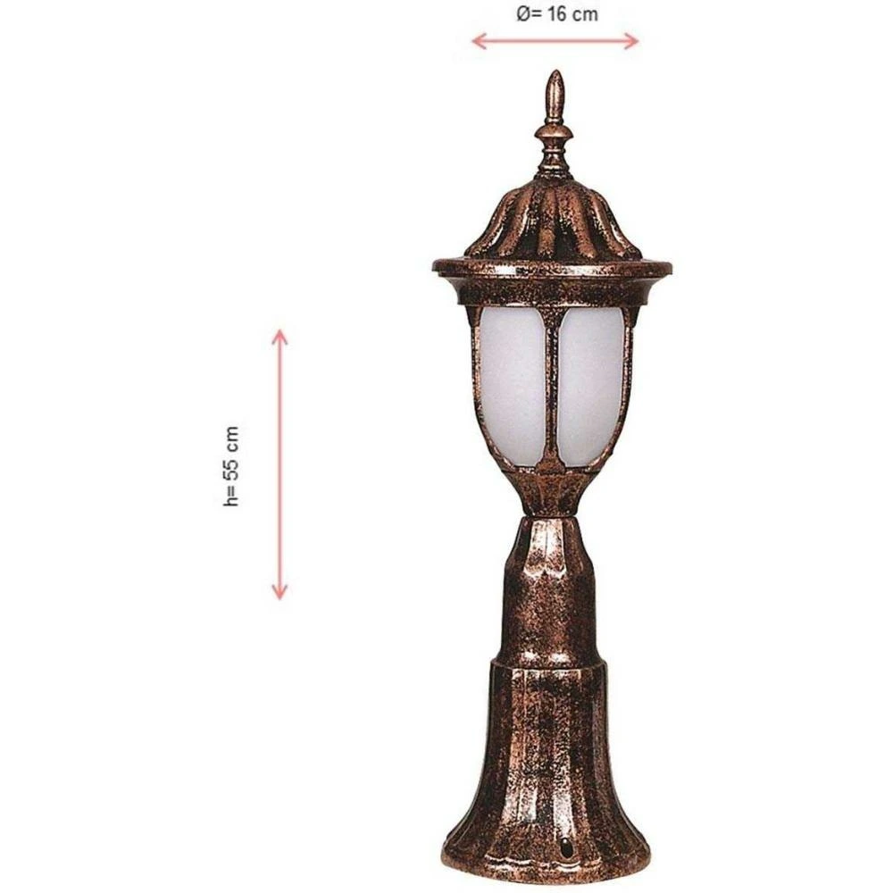 Lampe de jardin en abs vieux eliette 16 x 55 cm