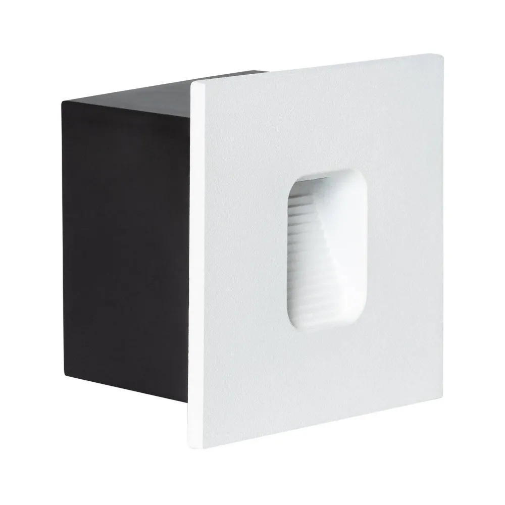Lampe murale LED extérieure carrée encastrable blanche de 2W
