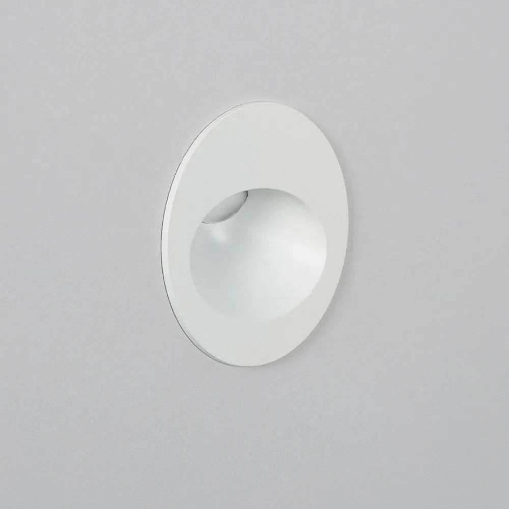 Lanterne LED ronde encastrable de 3W pour mur extérieur blanche