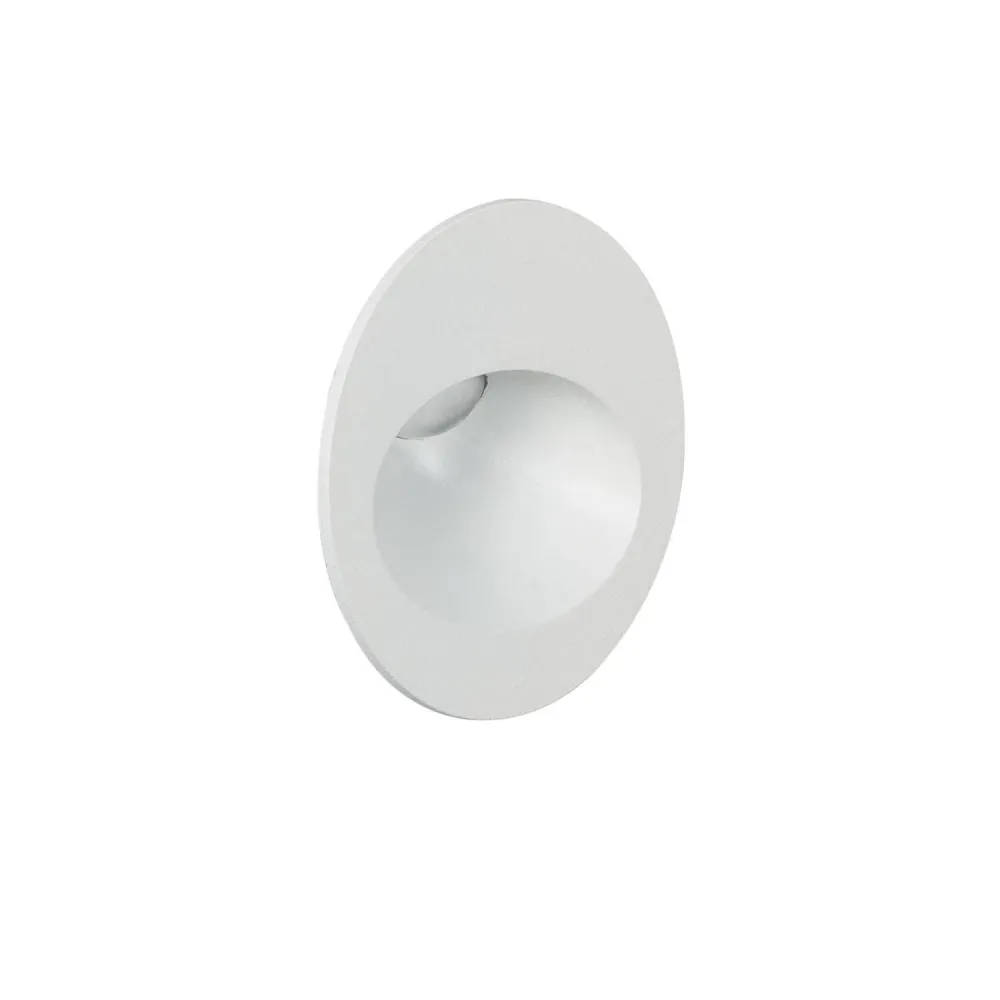 Lanterne LED ronde encastrable de 3W pour mur extérieur blanche