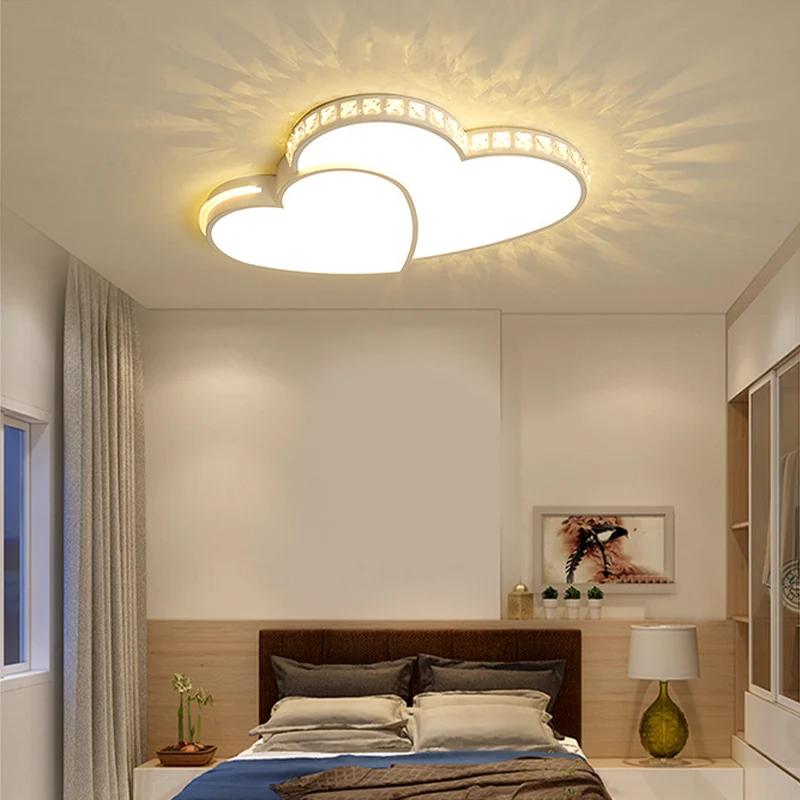Luminaire encastré de plafond en forme de cœur de 20,5 "/24,5" W à LED en cristal minimal, luminaire encastré blanc en lum...