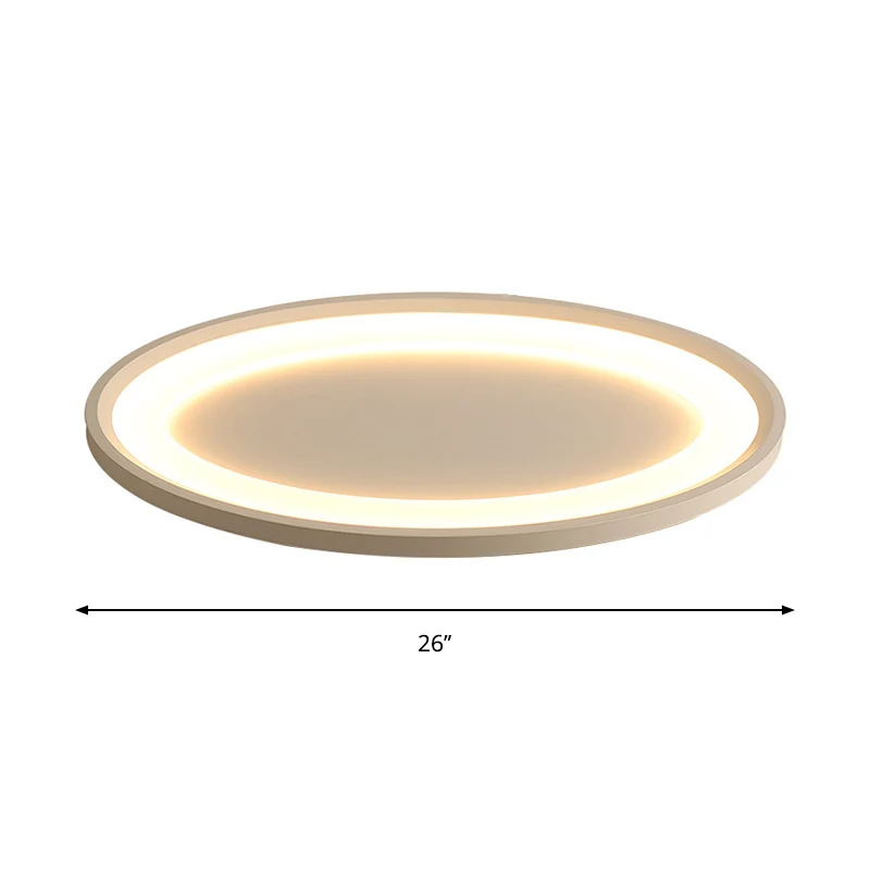 Luminaire de plafond encastré à LED elliptique léger en fer minimaliste de 22 "/ 26" W à lumière chaude/blanche