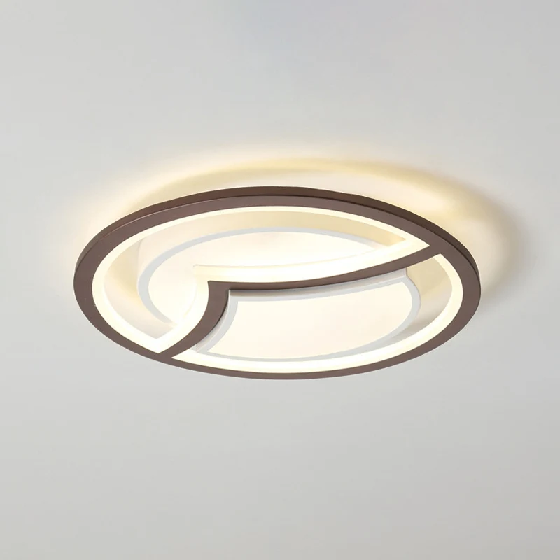 Plafond de chambre à coucher en cercle léger en fer nordique 18"/21,5" W Luminaire encastré à LED en café avec motif de mo...