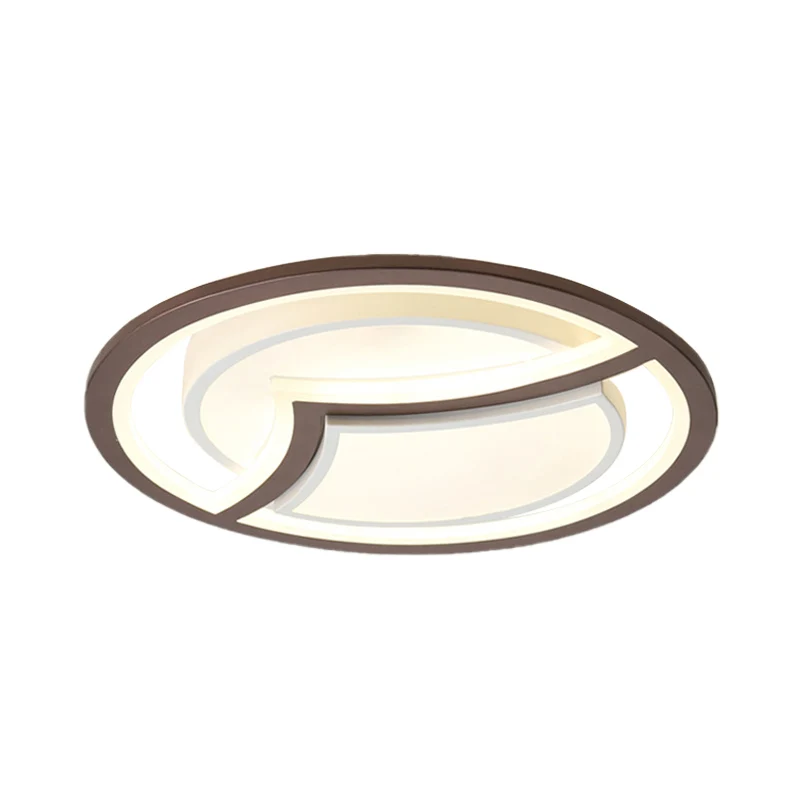 Plafond de chambre à coucher en cercle léger en fer nordique 18"/21,5" W Luminaire encastré à LED en café avec motif de mo...
