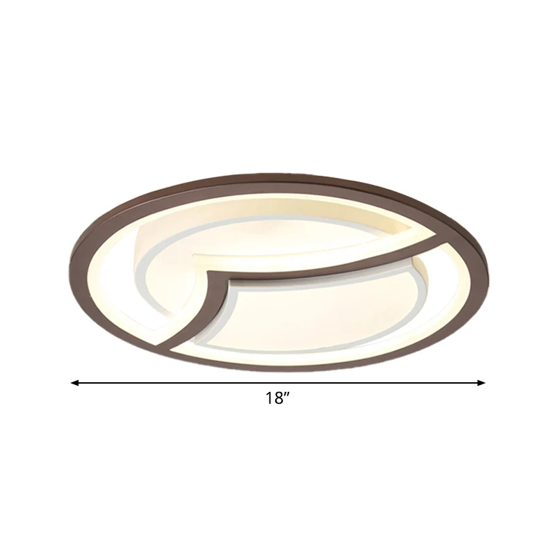 Plafond de chambre à coucher en cercle léger en fer nordique 18"/21,5" W Luminaire encastré à LED en café avec motif de mo...