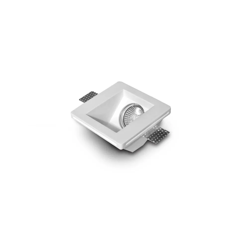 Plafonnier carré encastré plâtre/pladur pour LED GU10/GU5.3 ouverture 123x123 mm UGR17