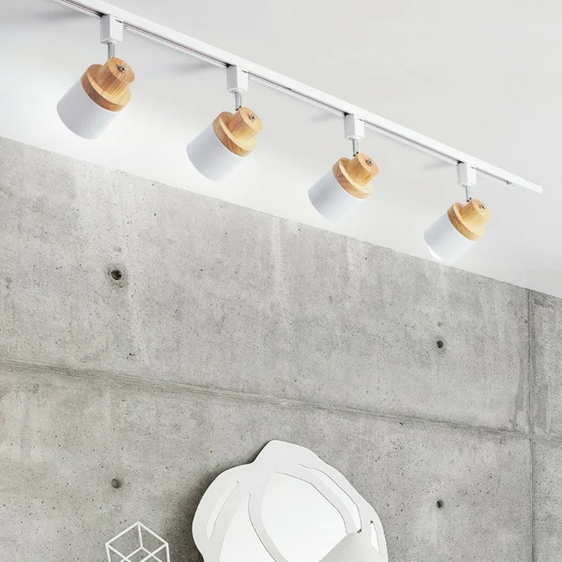 Projecteur cylindrique nordique encastré en métal pour chambre à coucher, éclairage sur rail semi-encastré avec décoration...