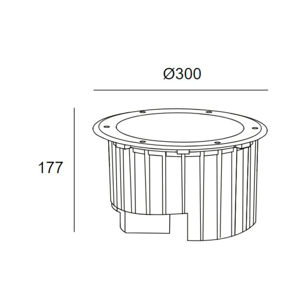Projecteur LED encastrable extérieur rond 35W Gea COB LEDS-C4 modèle 55-9972-CA-CM