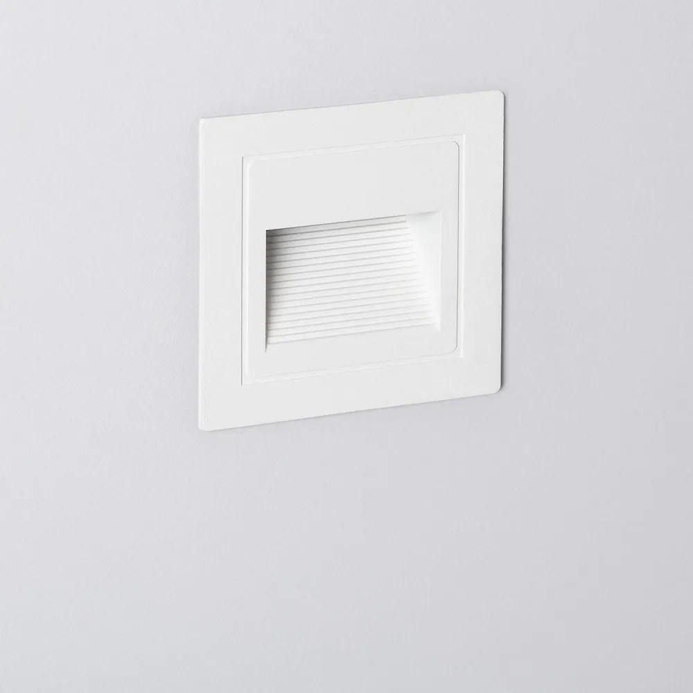 Projecteur mural carré encastrable 3W LED Blanc pour extérieur Wabi