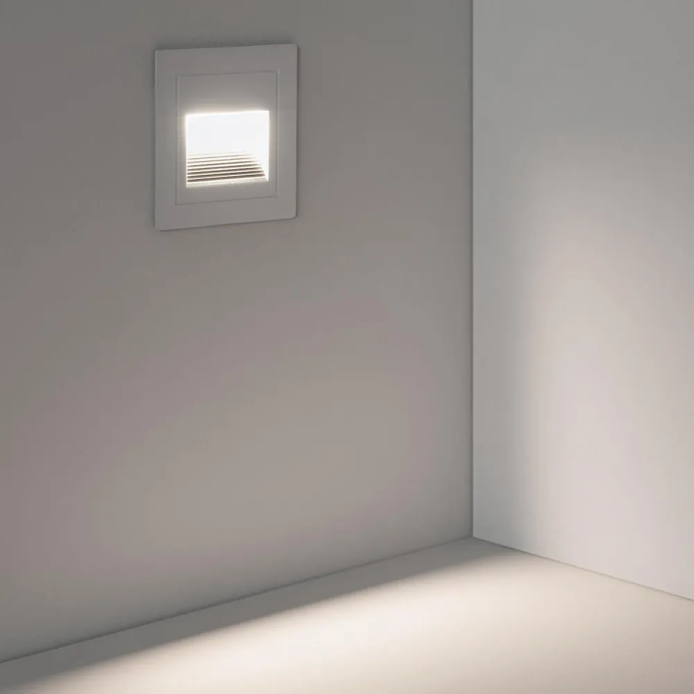 Projecteur mural carré encastrable 3W LED Blanc pour extérieur Wabi