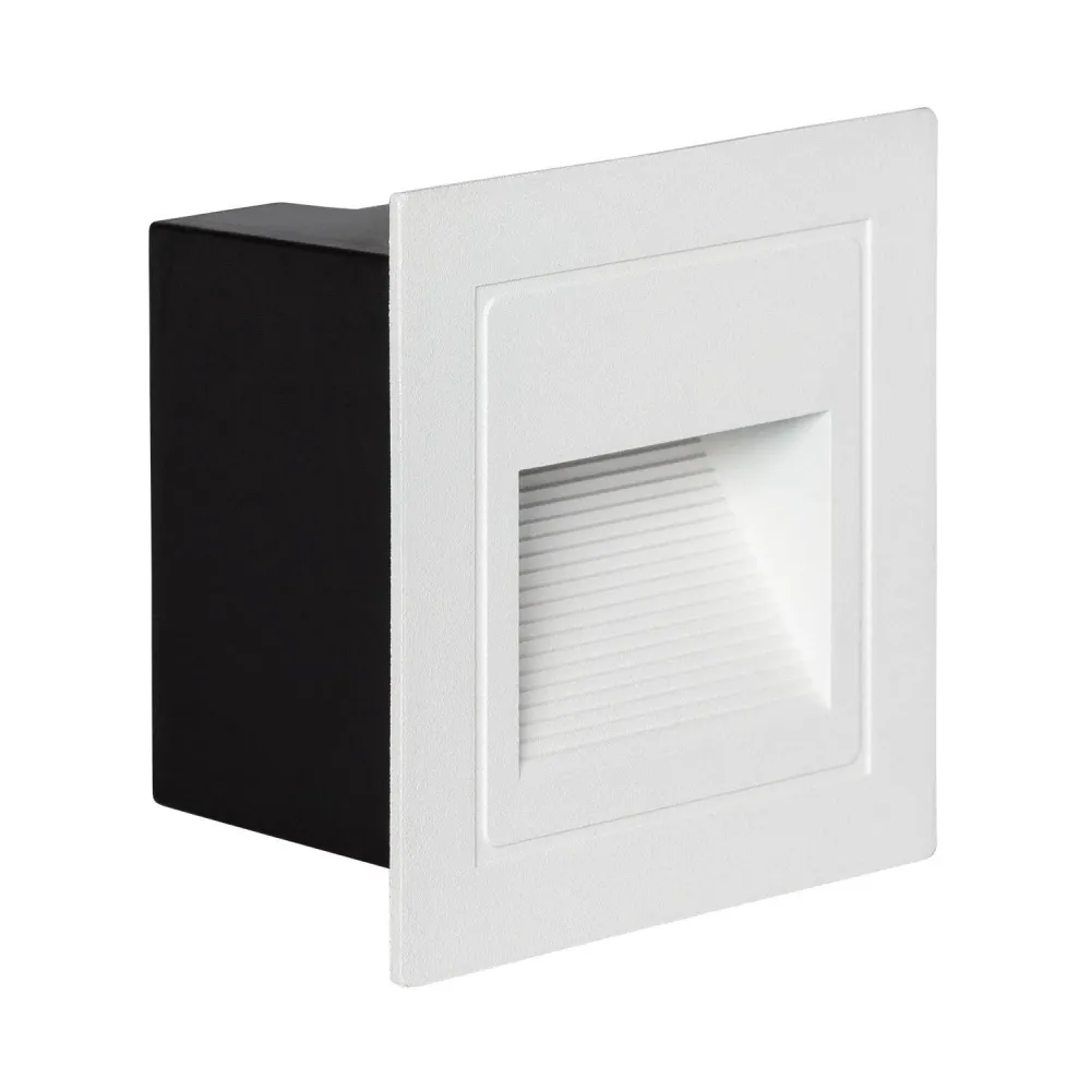 Projecteur mural carré encastrable 3W LED Blanc pour extérieur Wabi