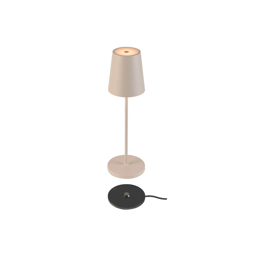 SLV Luminaire LED sur batterie Vinolina Two, beige, aluminium, Ø 11 cm,