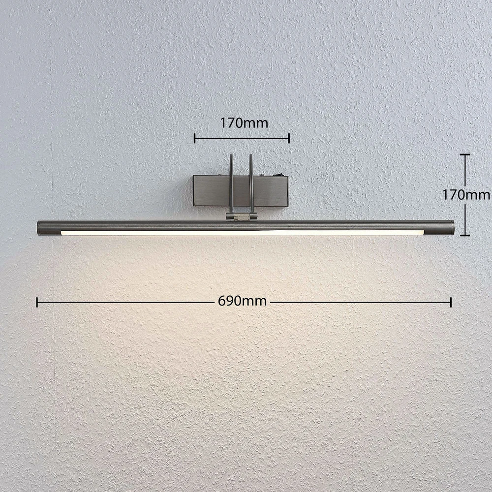 Applique encastrable Applique tableau LED Mailine interrupteur, nickel