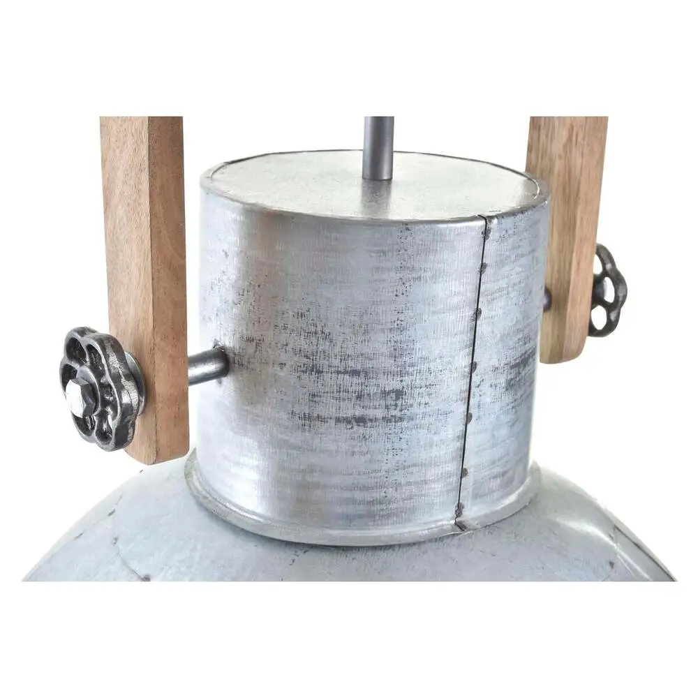 Bell Pendant Light Ton argent Metal and Wood Loft Style