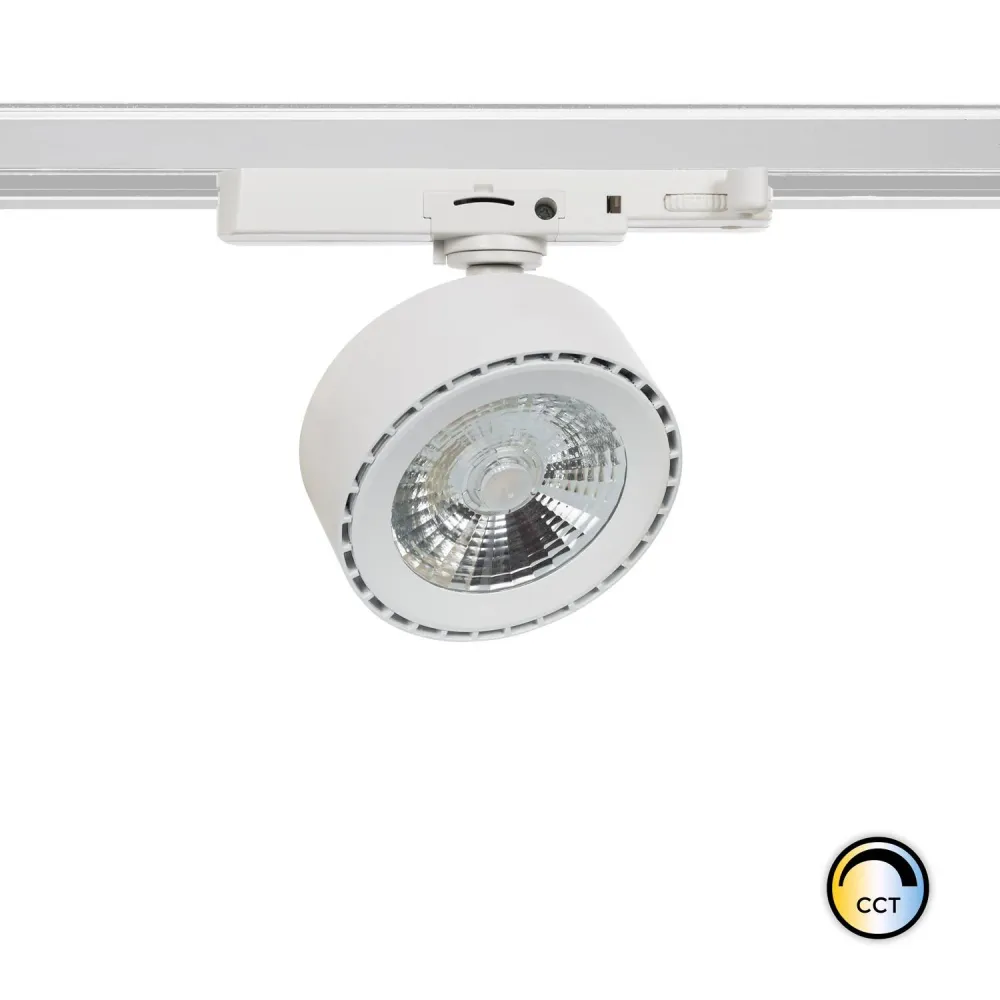 Éclairage LED 20W Onuba Blanc pour rail triphasé avec variation CCT