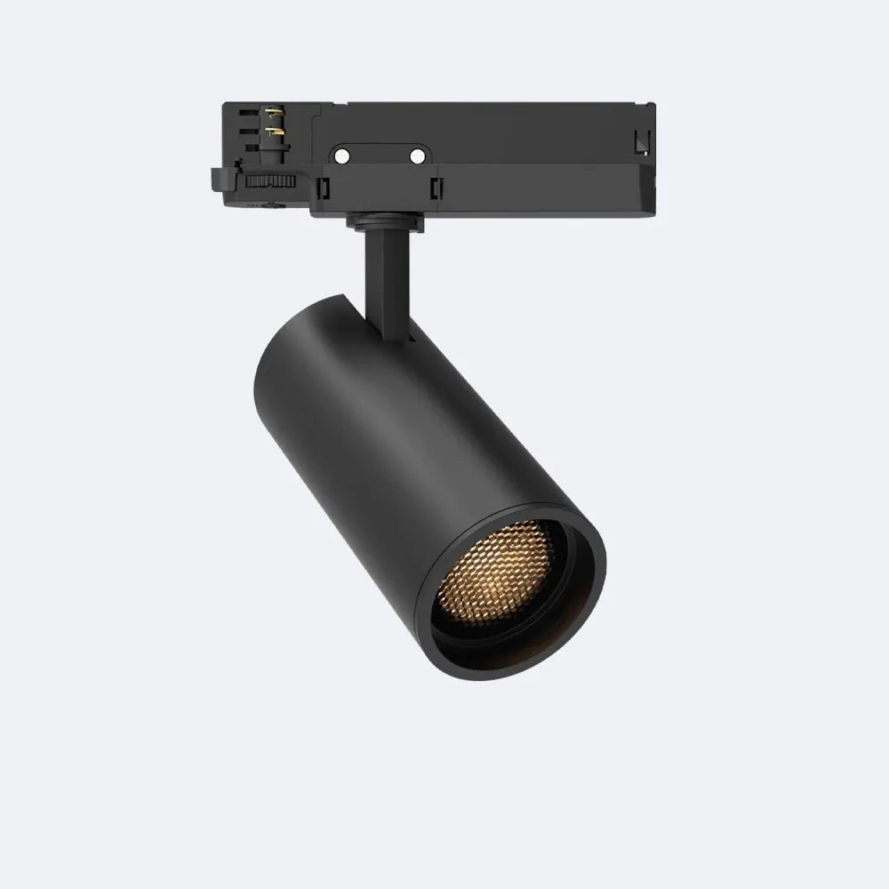 Éclairage LED Fasano 30W pour rail triphasé, anti-éblouissement et dimmable DALI noir