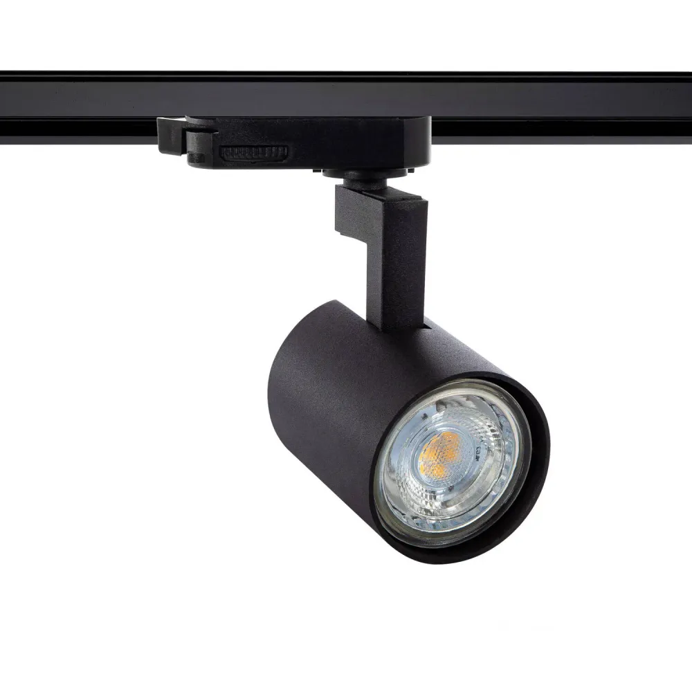 Éclairage sur rail triphasé Jiuk interopérable avec ampoule LED GU10 en acrylique dépoli